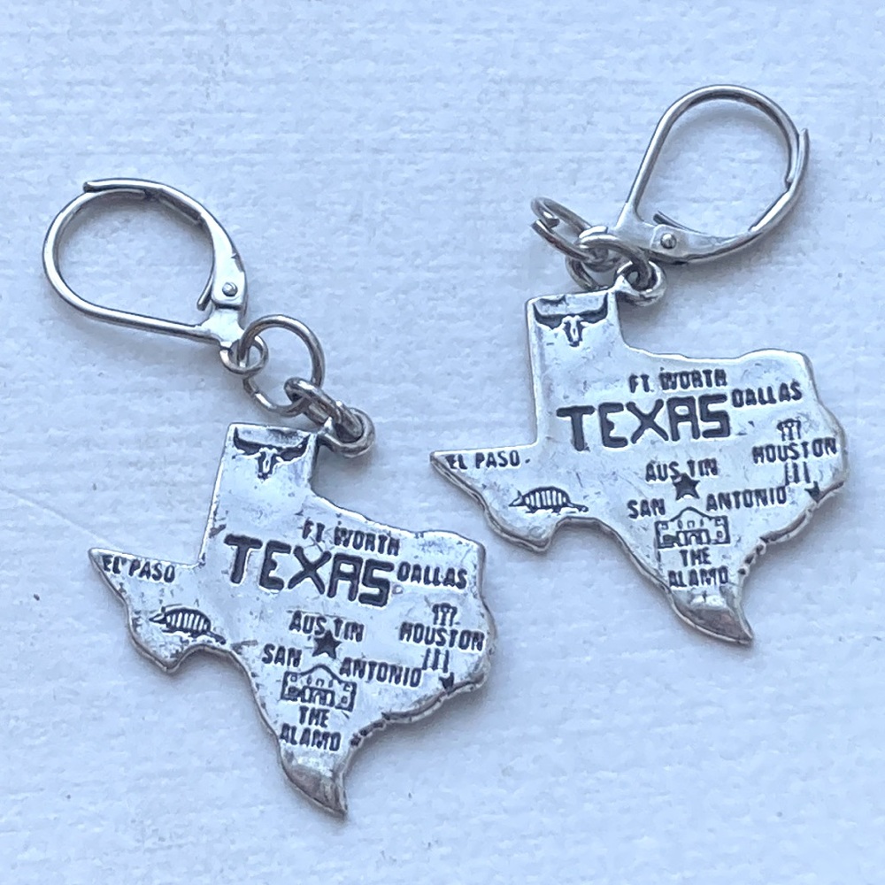 Texas Map Sterling Silver Dangles - image 3